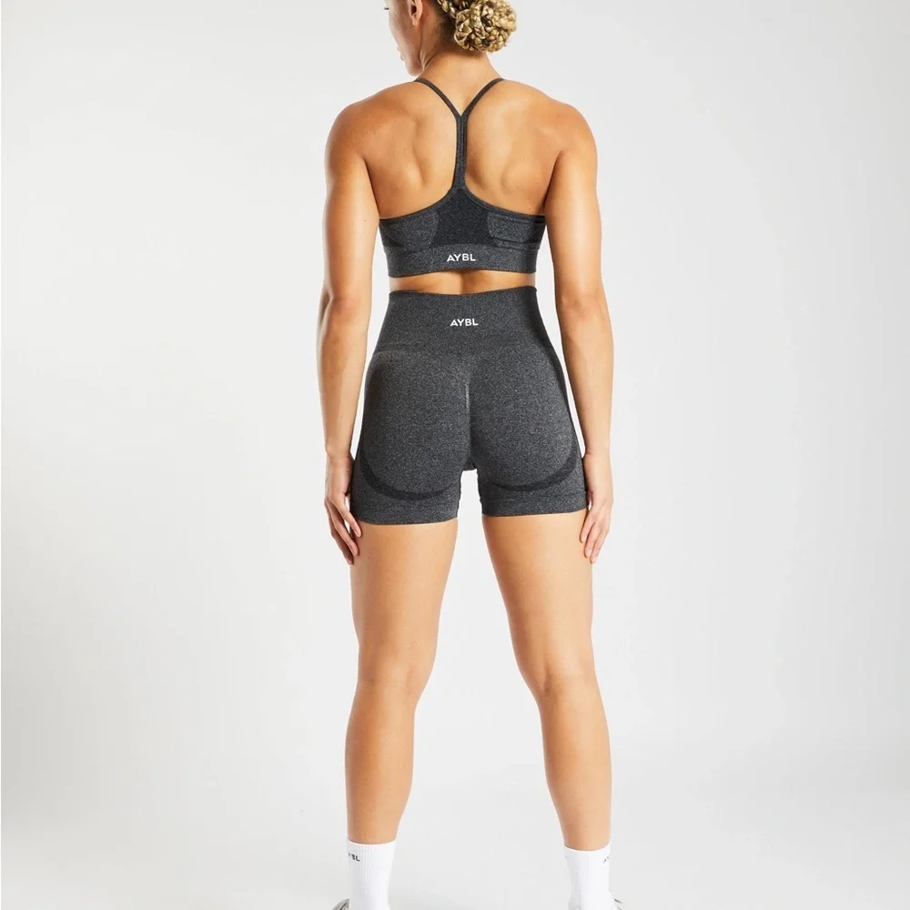 AYBL Empower Seamless Shorts - Black Marl - Size Large - Picture 6 of 14